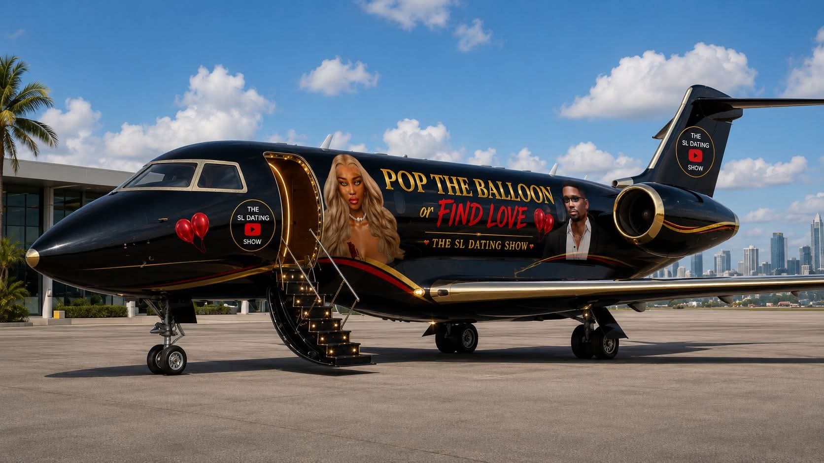 The SL Dating Show private jet
